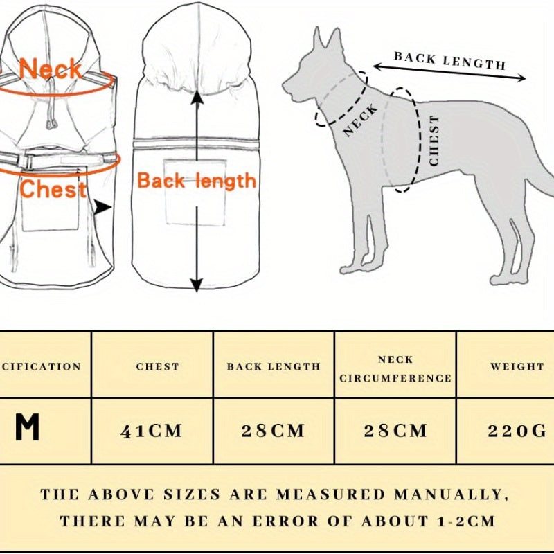 Wasserdichter Hunderregenmantel mit reflektierendem PU